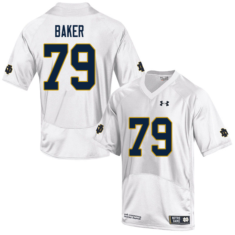 Men's NCAA Notre Dame Fighting Irish #79 Tosh Baker Stitched College Under Armour Authentic White Football Jersey QU10A25PE